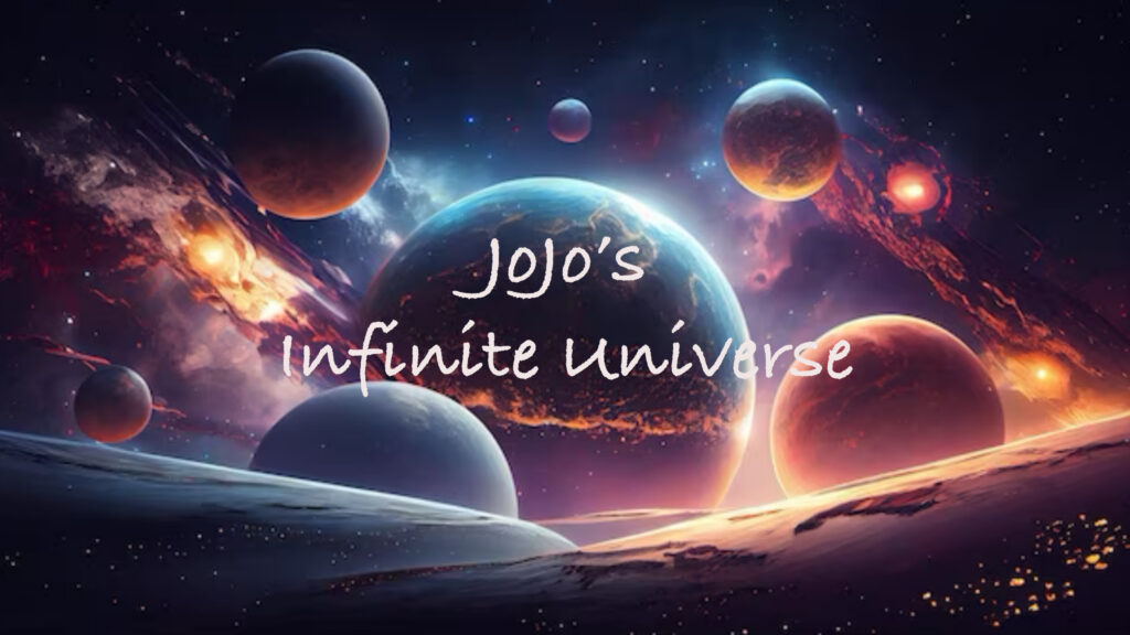 JoJo's Infinite Universe Podcast Logo (space with planets)
