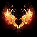 Twin Flame Totem Logo (two phoneix birds coming together to make a heart shape)